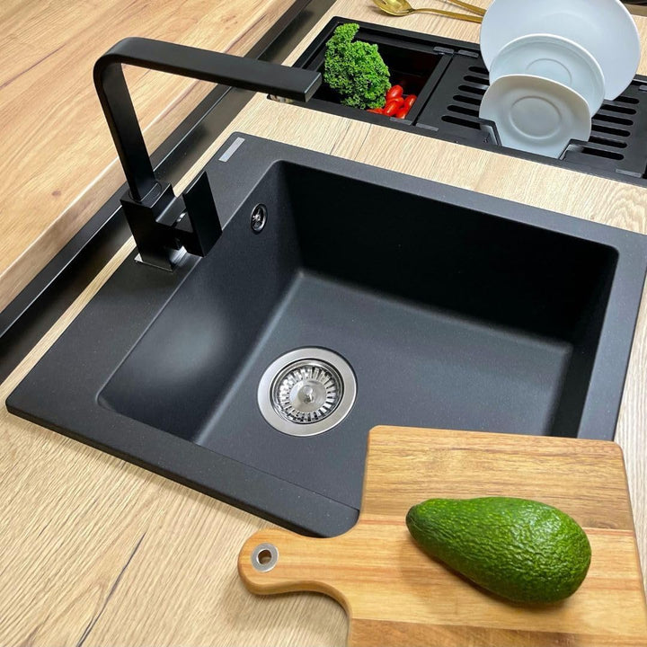 GRANMASTER Siphon Küchenspüle Manuelle 1-Kammer Raumsparsiphon - Syphon - Ablaufgarnitur für Spüle -