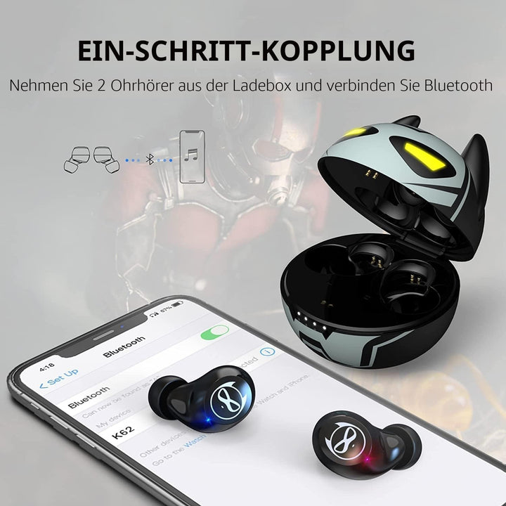 AMAFACE Kopfhörer für Kinder, niedliches Design, kabellose In-Ear-Kopfhörer für Kinder, Jungen, Erwa