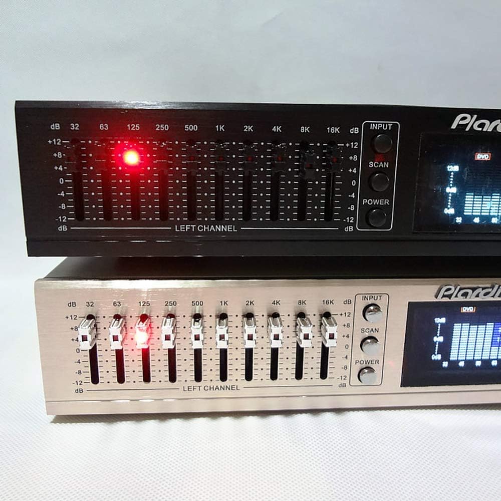 LeTkingok 220V EQ665 Hifi Heim-eq-entzerrer, Duale 10 Band Stereo-höhen-alt-bass-regulierung mit Int