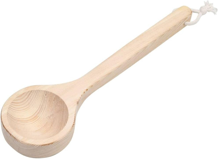 Saunakübel und Saunakelle Set aus massivem Kiefernholz mit 5 Liter Fassungsvermögen, 36 cm Langer Sc