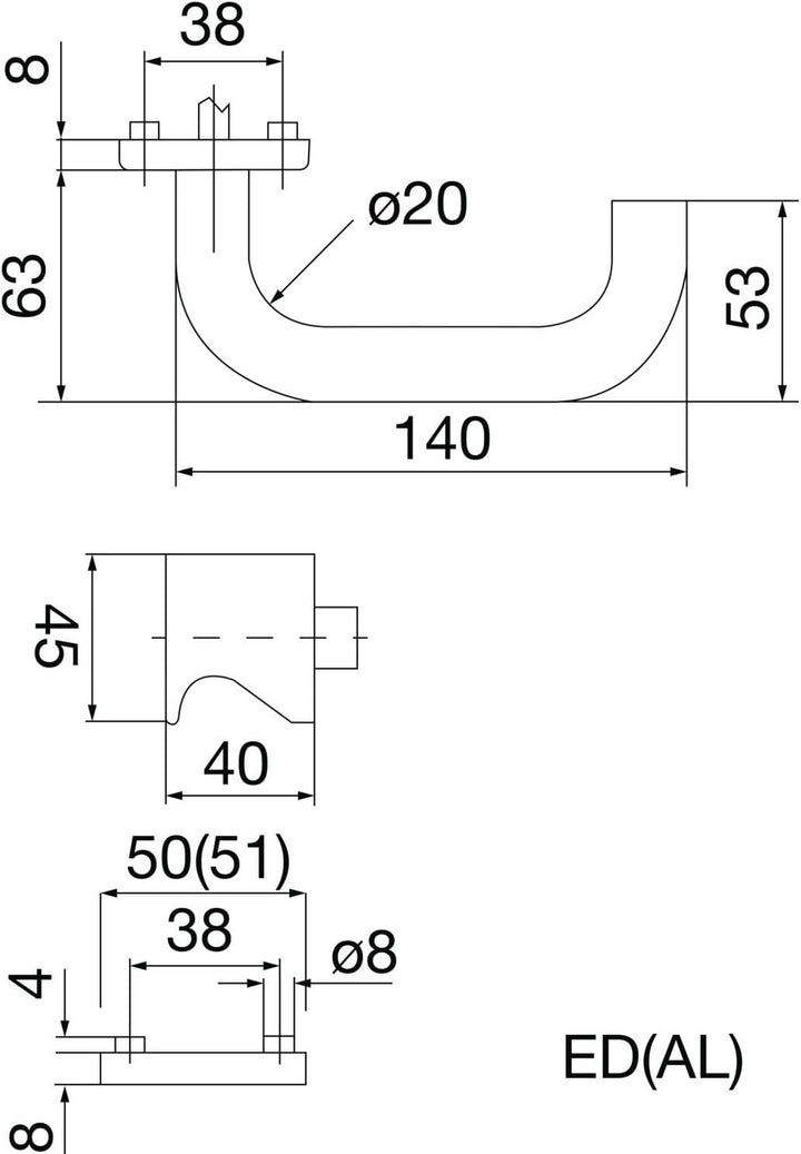 GRUNDMANN 102809 Silber 1754/D6K Drückergarnitur Geos auf Rosette PZ ÖNORM Türbeschlag VK 8,5, Alu e