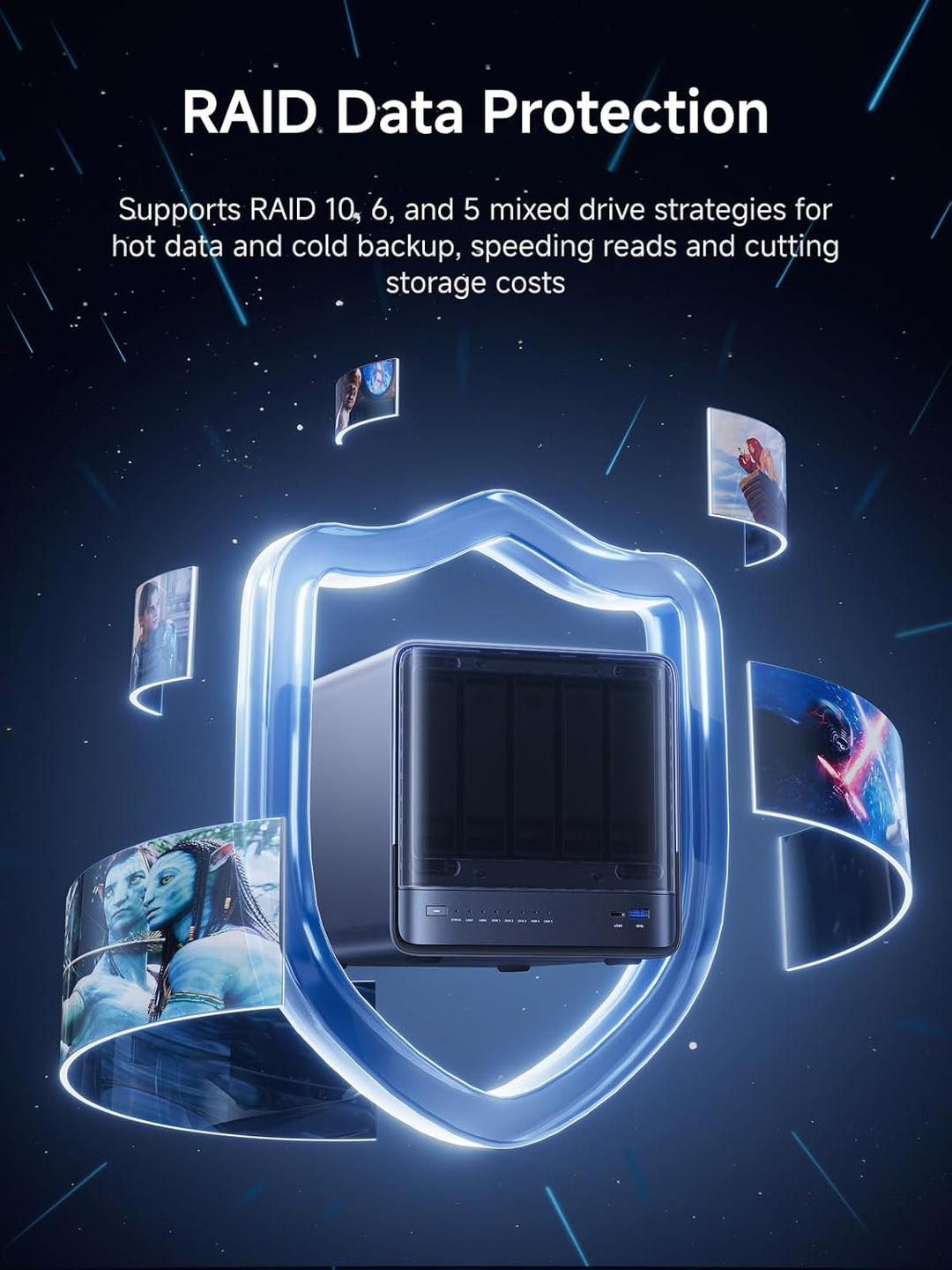 MINISFORUM N5 Pro 5-Bay Desktop NAS,AMD Ryzen AI 9 HX PRO 370,Zwei DDR5-Kanäle,1 * 10GbE, 1 * 5GbE,1