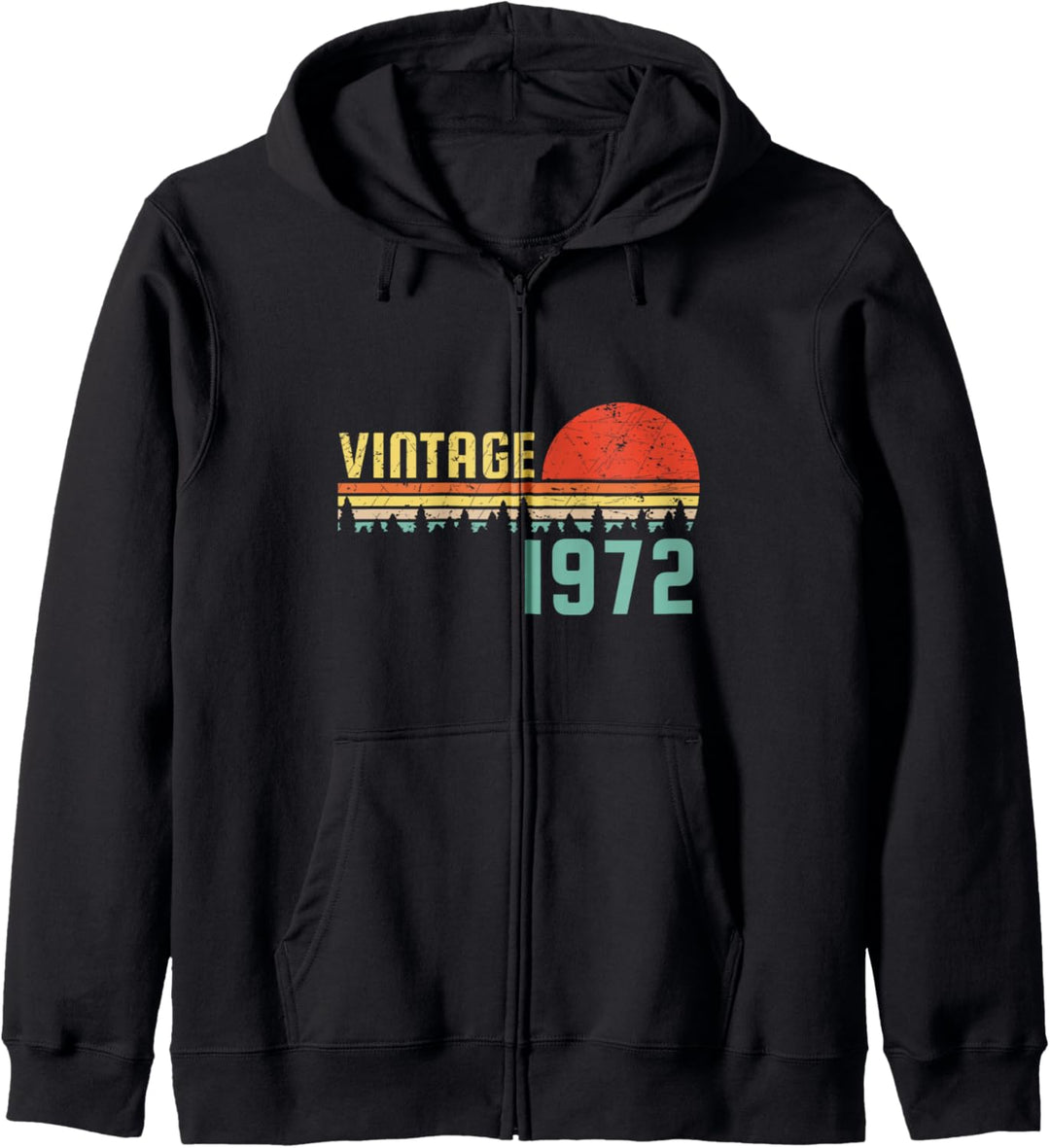 Vintage 1972, 50. Geburtstag Geschenk Mann, Retro Farben Kapuzenjacke