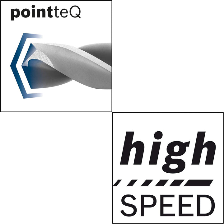 Bosch Professional 5 Stück HSS Spiralbohrer PointTeQ (für Metall, 12,5 x 101 x 151 mm, Zubehör Bohrs