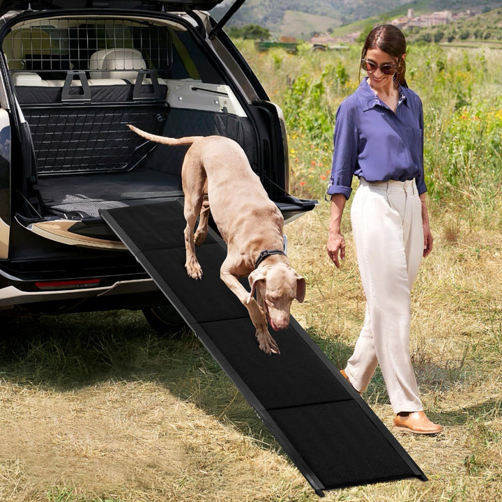 Gadpiparty 180x50cm Hunderampe Auto Klappbar, Klappbare Rampe für Hunde bis 136kg, rutschfeste Teppi