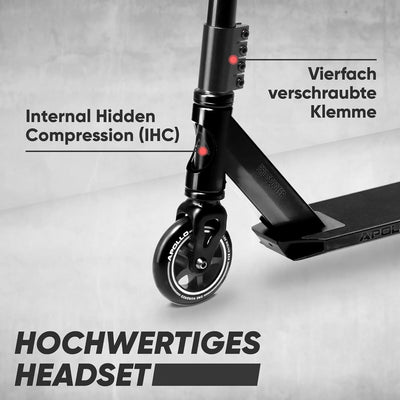 Apollo Stunt Scooter - Star Pro, eloxierter Profi Stuntroller, Kinder Scooter mit ABEC 9 Kugellagern