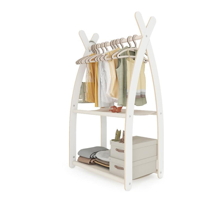 MAMOI Kleiderstange Baby Kinderzimmer|Kinderkleiderstange 106x95x32cm / 53x95x32cm 1 Modul - 2 Regal