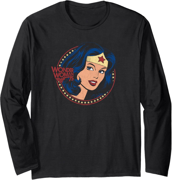 Wonder Woman 75 Starburst Portrait Langarmshirt