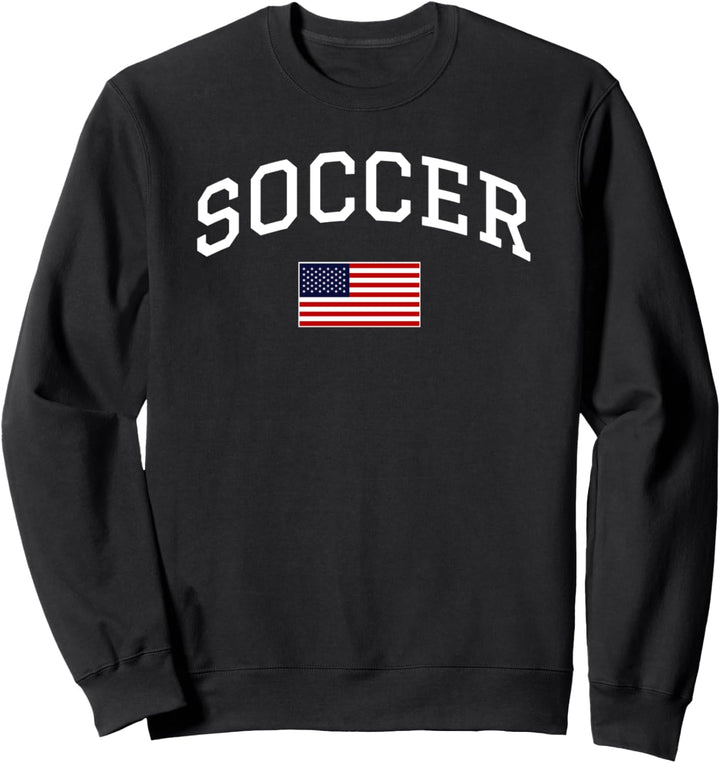 Soccer Text Arch American Flag USA Sweatshirt