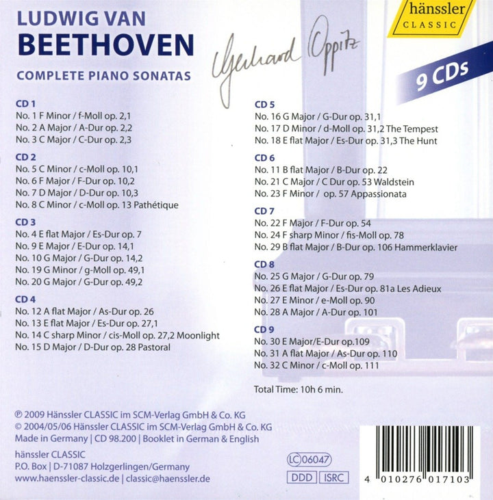 Beethoven: Sämtliche Klaviersonaten, Audio-CD
