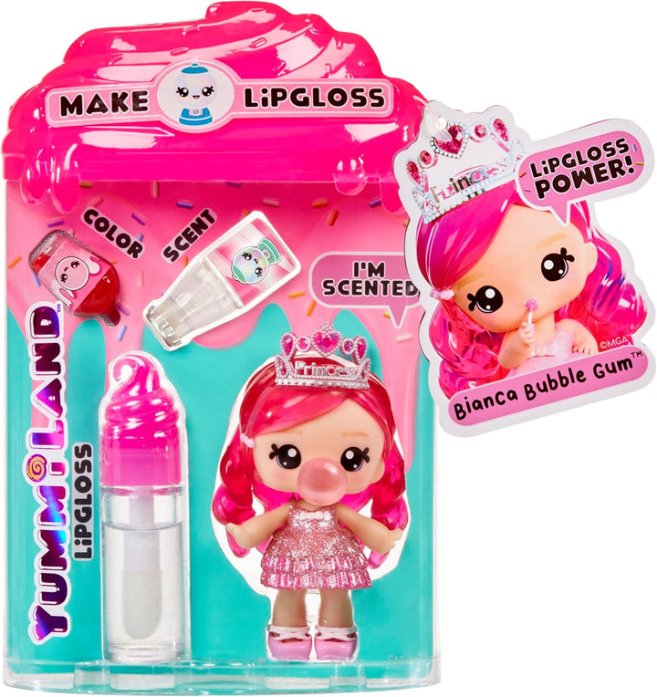 YUMMILAND Lipgloss Puppe - Bianca Bubblegum - Duftende Puppe mit DIY Lipgloss-Set - Geeignet für Kin