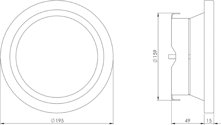 Ø 160mm Weiss Metall Anemostat - Abluft Tellerventil - Rund Lüftungsventil mit Federklammern Ø 160 m