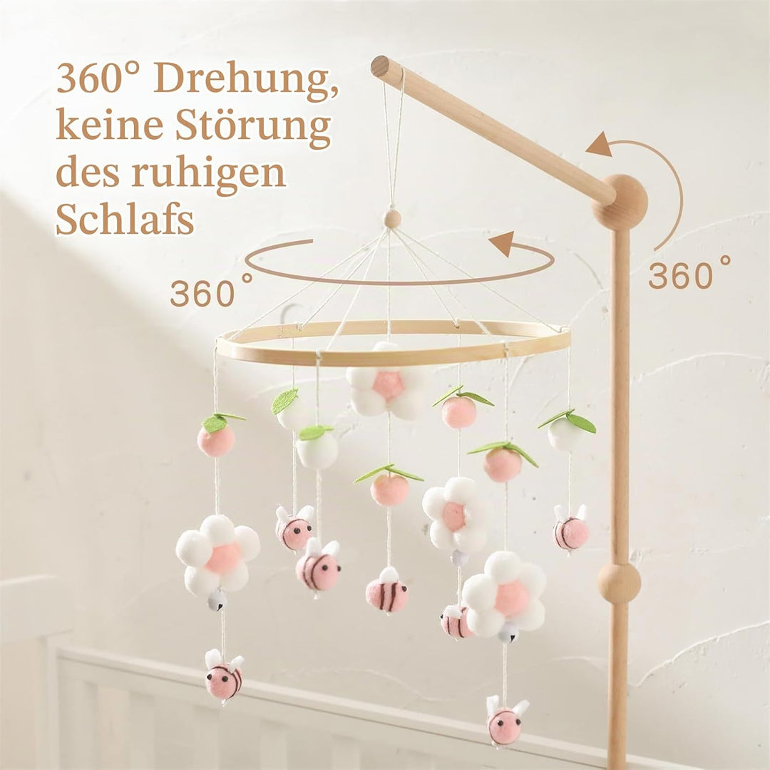 Herfair Bienen Baby Mobiles Bettglocke Blumen, Mobile Baby Windspiele Babybett Anhänger Baby Mobile
