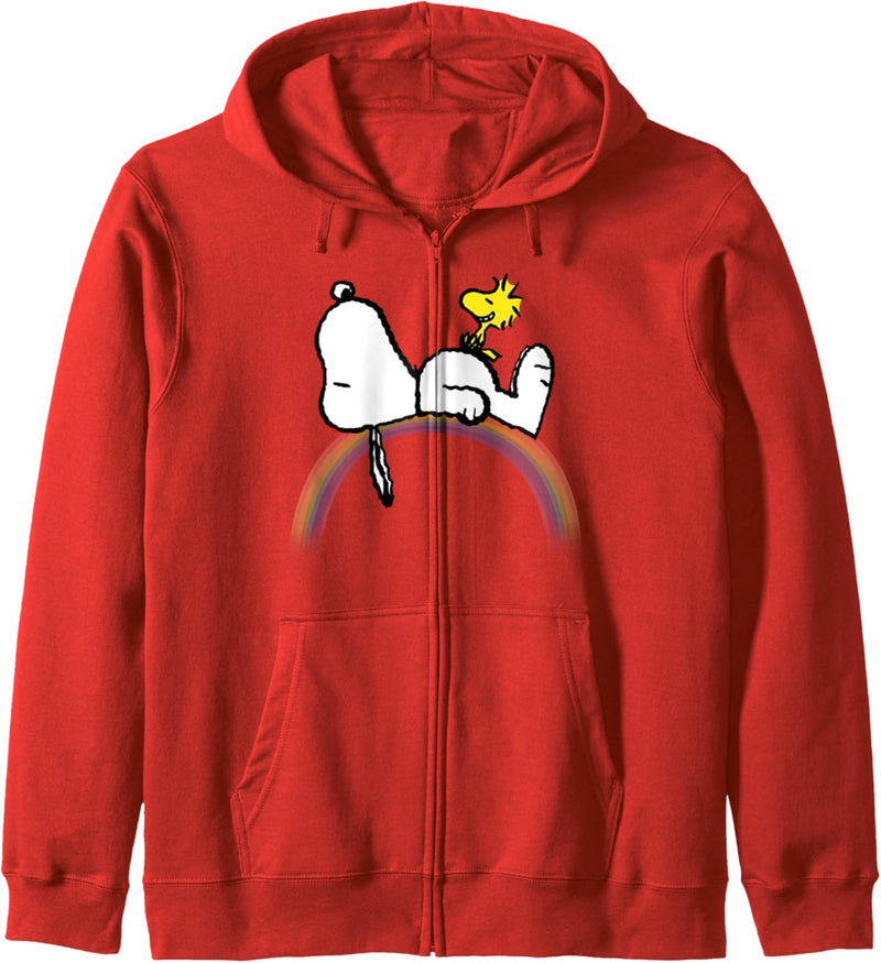 Erdnüsse Snoopy Woodstock Regenbogen Kapuzenjacke