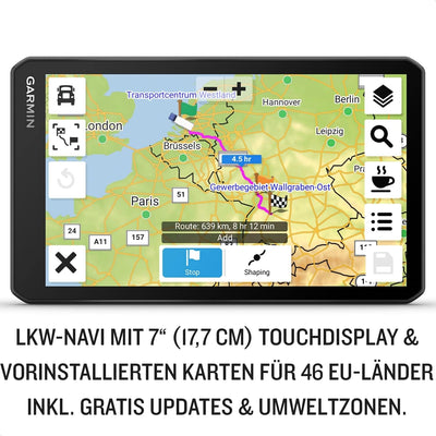 Garmin dēzl LGV 710 EU – LKW-Navigationsgerät mit 7“ (17,7 cm) Farbdisplay, vorinstallierten EU Kart