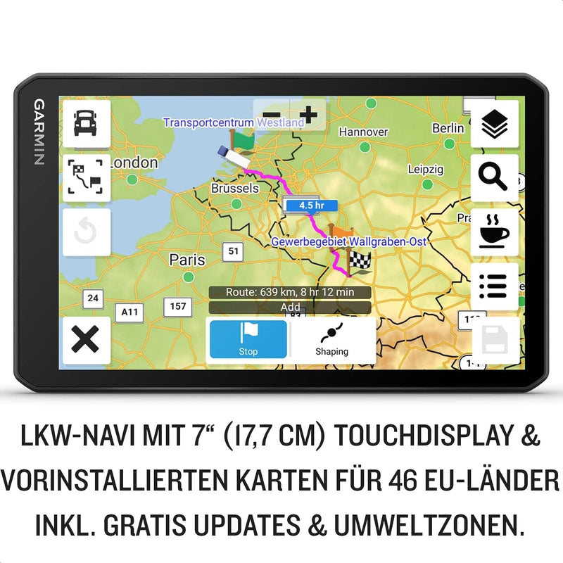 Garmin dēzl LGV 710 EU – LKW-Navigationsgerät mit 7“ (17,7 cm) Farbdisplay, vorinstallierten EU Kart