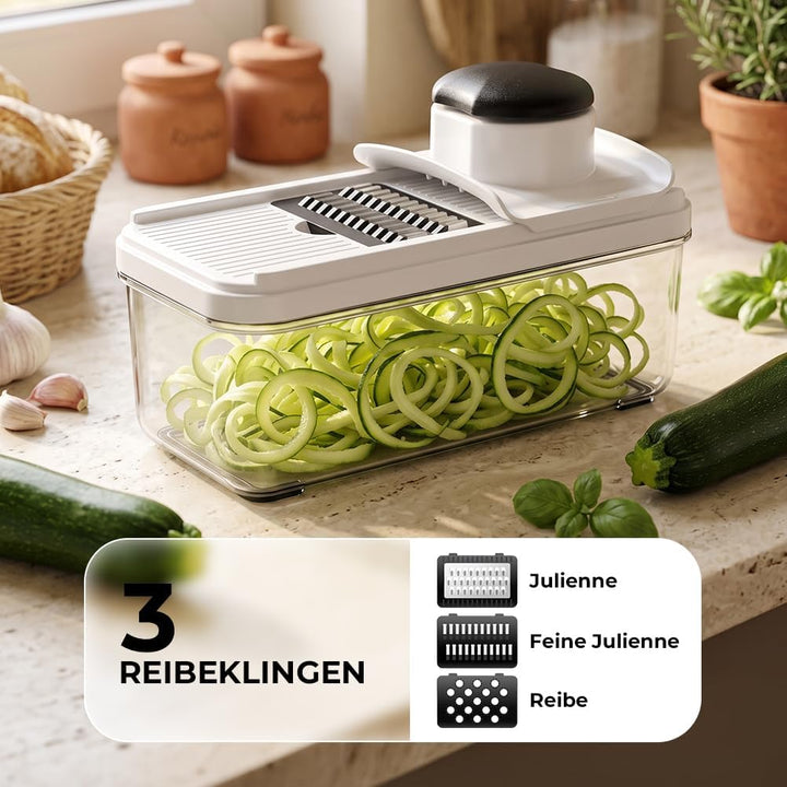 Gemüseschneider, Mandoline Gemüsehobel, Gurkenhobel Zwiebelschneider, 12 in 1 Multifunktionaler Gemü