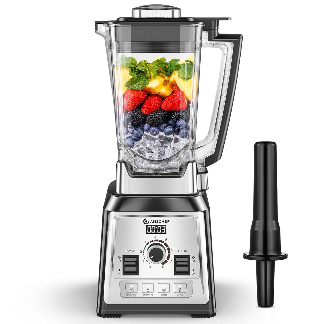 AMZCHEF Standmixer 2000 Watt | 2L Mixer Hochleistungsmixer | Blender mit 8 Einstellbaren Geschwindig