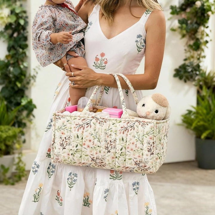 Wickeltasche Organizer, Baby Windel Caddy Organizer, 38x25.5x18cmcm Wickel Organizer mit Fächern & G