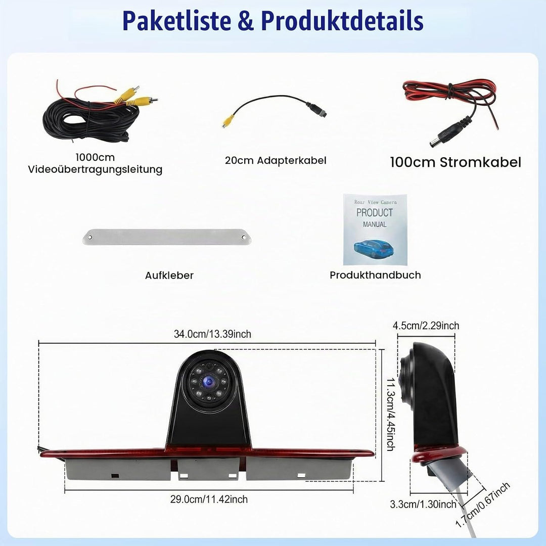 OiLiehu Rückfahrkamera für Mercedes Sprinter 2006-2019, für VW Crafter 2007-2019, 720P HD, 140° Weit