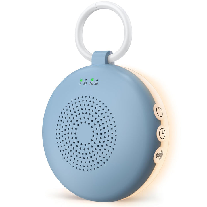 White Noise Machine Mini-Soundmaschine mit 12 Beruhigende Geräusche 3-Timer Memory-Funktion USB-C Wi