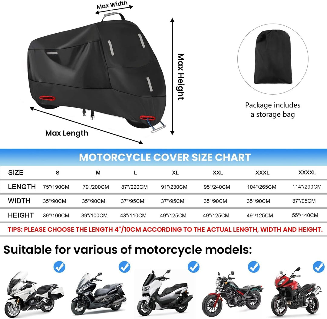 Motorrad Abdeckplane Wasserdicht 300D Motorradabdeckung Outdoor Roller Plane Wasserdicht Moped Garag