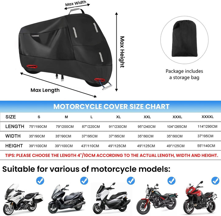 Motorrad Abdeckplane Wasserdicht 300D Motorradabdeckung Outdoor Roller Plane Wasserdicht Moped Garag