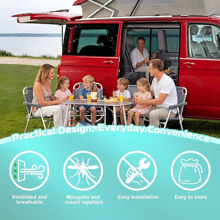 Moskitonetz Magnetisch Kompatibel VW T5 T6 für Schiebetür,Insektennetz &amp; Fliegengitter mit Schattenn