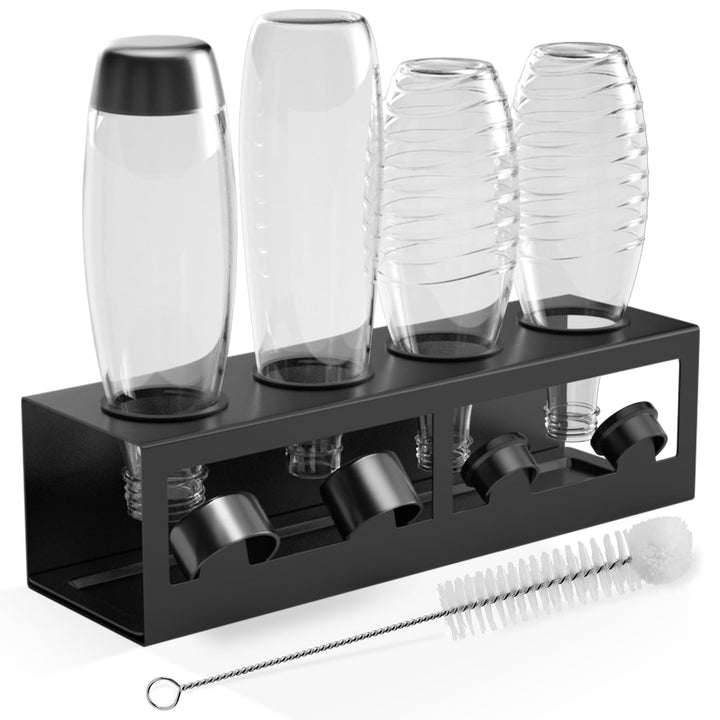 HOMMAND Flaschenhalter für SodaStream Crystal und Emil Flaschen, Edelstahl Flaschenhalter Abtropfges