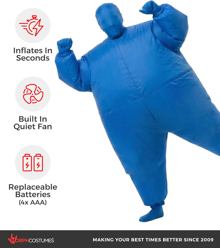Morph Blaues Aufblasbares Kostüm für Kinder, Megamorph - Einheitsgrösse Blau Kinder, Blau Kinder