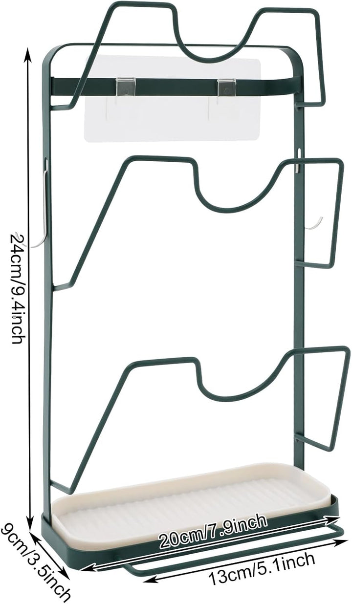 Topfdeckelhalter Wandmontage, Selbstklebend, 3 Schlitze, Topfdeckel-Organizer aus Metall für Küche,