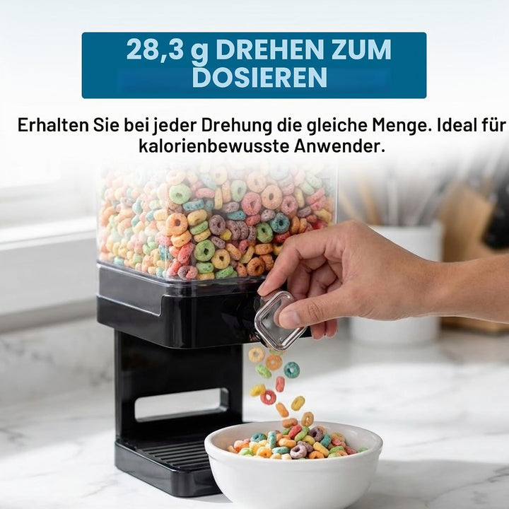 ZevrO 6 Single Kunststoff Compact Trockenfutter Spender, schwarz/transparent, Schwarz