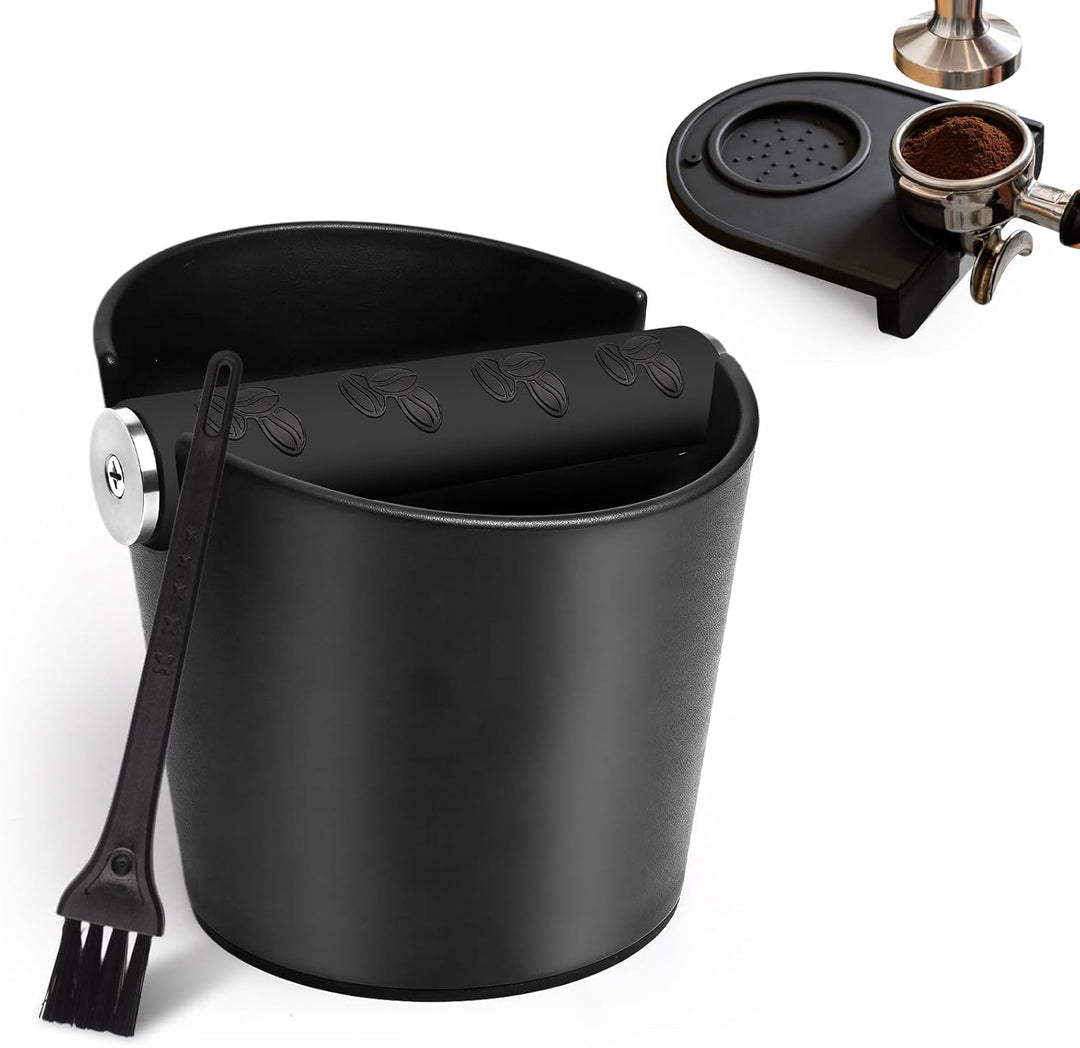 Abklopfbehälter für Siebträger, Espresso-Klopfbox mit Bürste Espresso Abklopfbehälter Knock Box Kaff