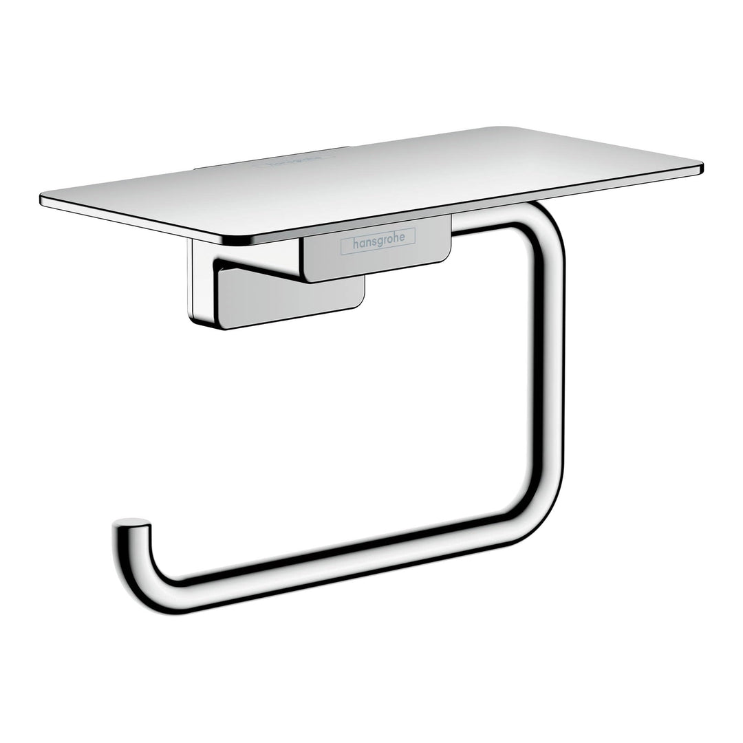 hansgrohe Toilettenpapierhalter AddStoris, Klopapierhalter mit Ablage, Chrom, 1 Rolle 1 Rolle mit Ab