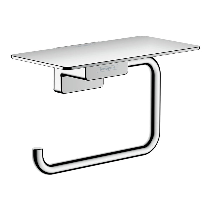 hansgrohe Toilettenpapierhalter AddStoris, Klopapierhalter mit Ablage, Chrom, 1 Rolle 1 Rolle mit Ab