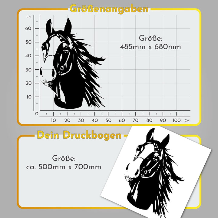Finest Folia Aufkleber Pferd Pferdekopf Sticker für Auto Anhänger LKW Pferde Autoaufkleber Dekor Pfe