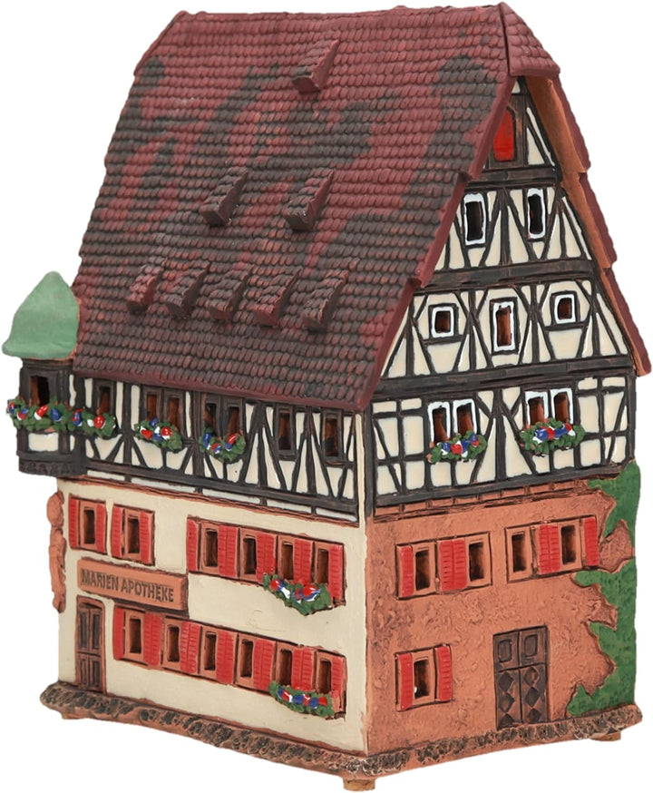Midene Keramik Aroma Lichthaus, Teellichthalter, Künstlerisches Miniatur, Marien Apotheke in Rothenb