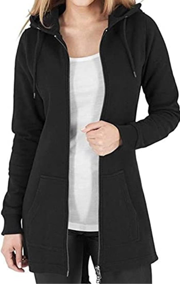 Tuopuda Damen Hoodie Jacke Oversize Reissverschluss Winterjacke Langarm Mantel Winter Warm Cardigan