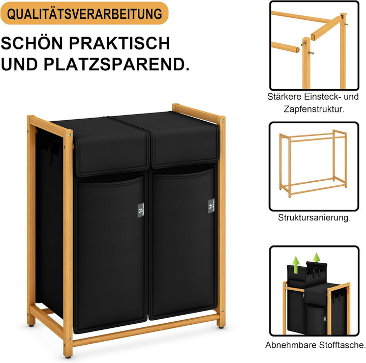 ADEL DREAM 100L 2 Fächer Pfandflaschen Sammelbehälter mit Deckel Gross Pfandflaschen Aufbewahrung le