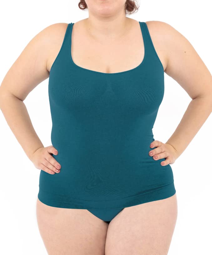 LEELA LAB Unterhemd Damen Grosse Grössen, Tank Top Basic Line, Dünne Träger und Bruststütze, mit Nah