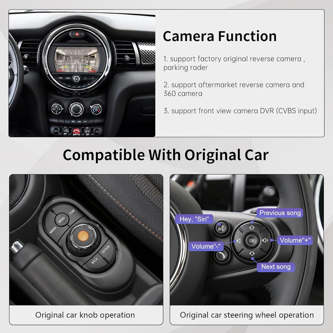 Road Top Wireless Carplay Android Auto für BMW Mini Cooper One Hatch Clubman F55 F56 F54 F57 NBT Sys
