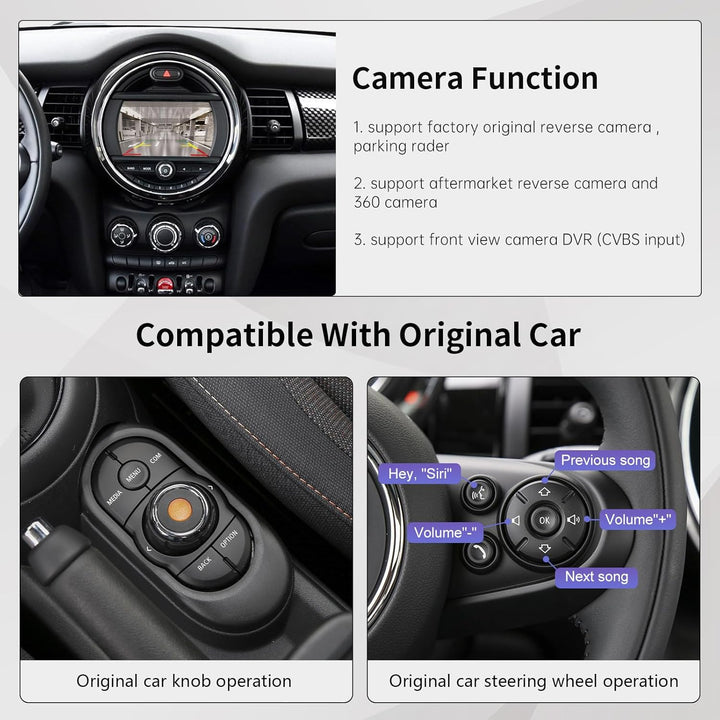 Road Top Wireless Carplay Android Auto für BMW Mini Cooper One Hatch Clubman F55 F56 F54 F57 NBT Sys
