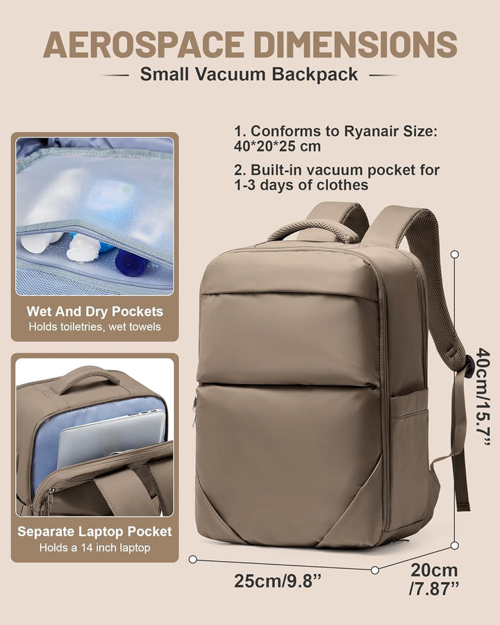 Vakuum Rucksack,Ryanair Handgepäck Rucksack 40x20x25, Vakuum Airbag Reiserucksack Mit Vakuumsystem D