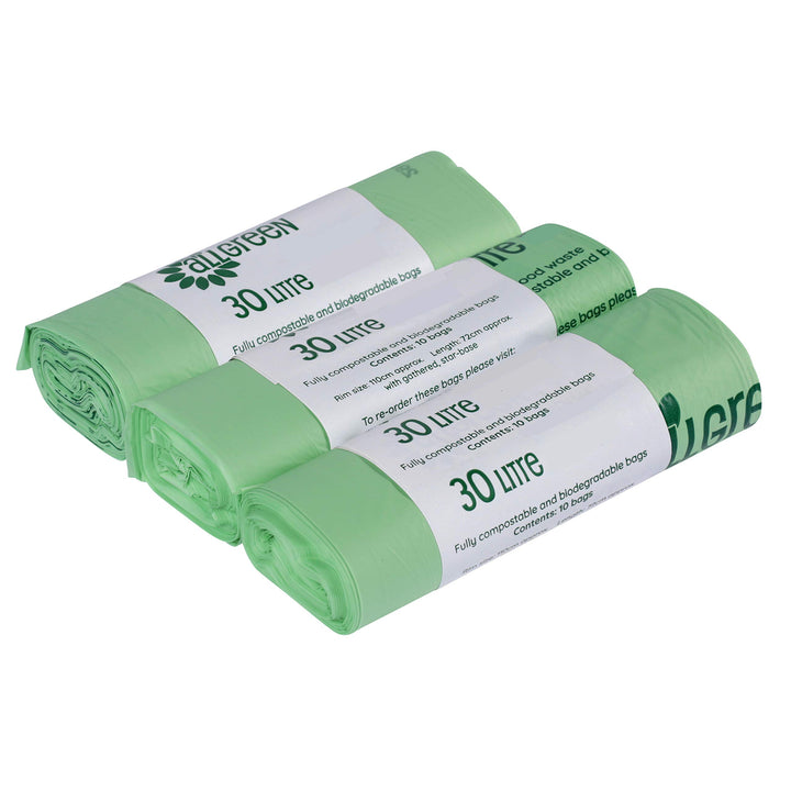 All-Green 30l-36 Kompostierbare Müllbeutel, 30 Stück, grün, 30 l, 3 Einzelbett, Einzelbett