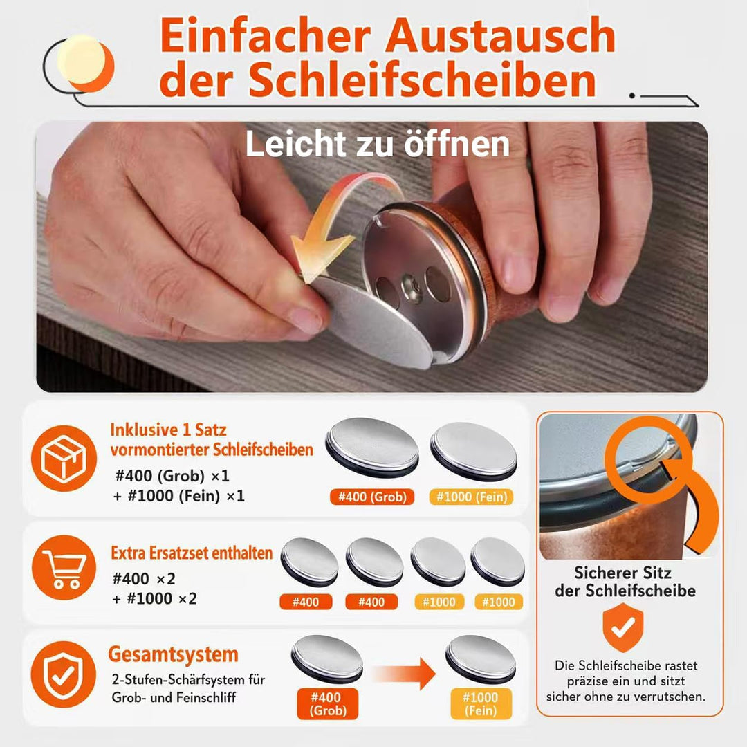 Manuelle Magnetischer Rollenschärfer Messerschärfer für Küchenmesser, Professioneller Messerschärfer