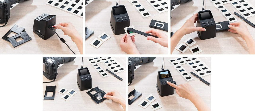 Somikon Diaprojektor: Stand-Alone-Dia- & Negativ-Scanner mit 2,4" / 6,1 cm Display, 14,6 MP (Dia Dig