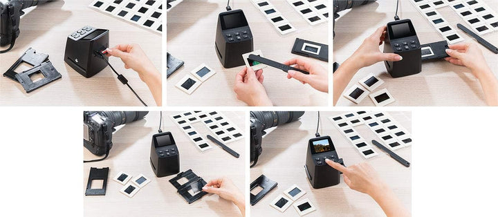 Somikon Diaprojektor: Stand-Alone-Dia- & Negativ-Scanner mit 2,4" / 6,1 cm Display, 14,6 MP (Dia Dig