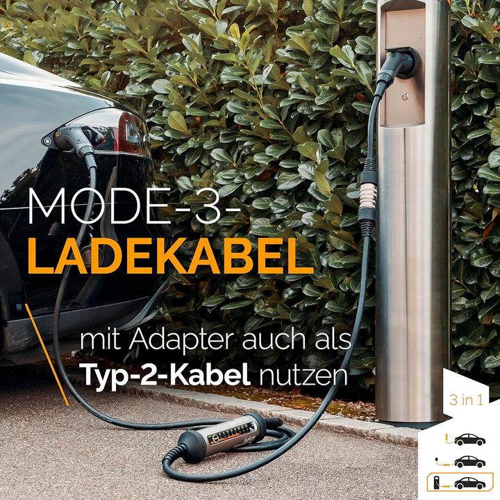 Juice Booster 2 - Mobile E-Auto Ladestation Wallbox 22kW, 11kW - Ladekabel Typ 2-32A 1-Phasig 3-Phas