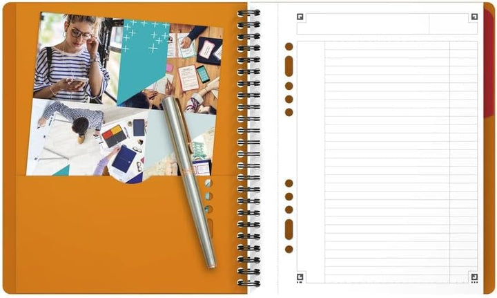 Oxford Activebook Interantional A5, liniert, 160 Seiten, versetzbares Register, Dokumententasche, 5