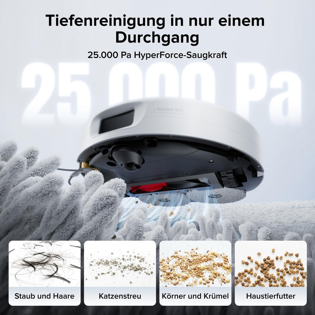 roborock Qrevo 2 Pro Saugroboter mit Wischfunktion, 25.000 Pa Saugkraft | Dual Anti-Tangle-System, A